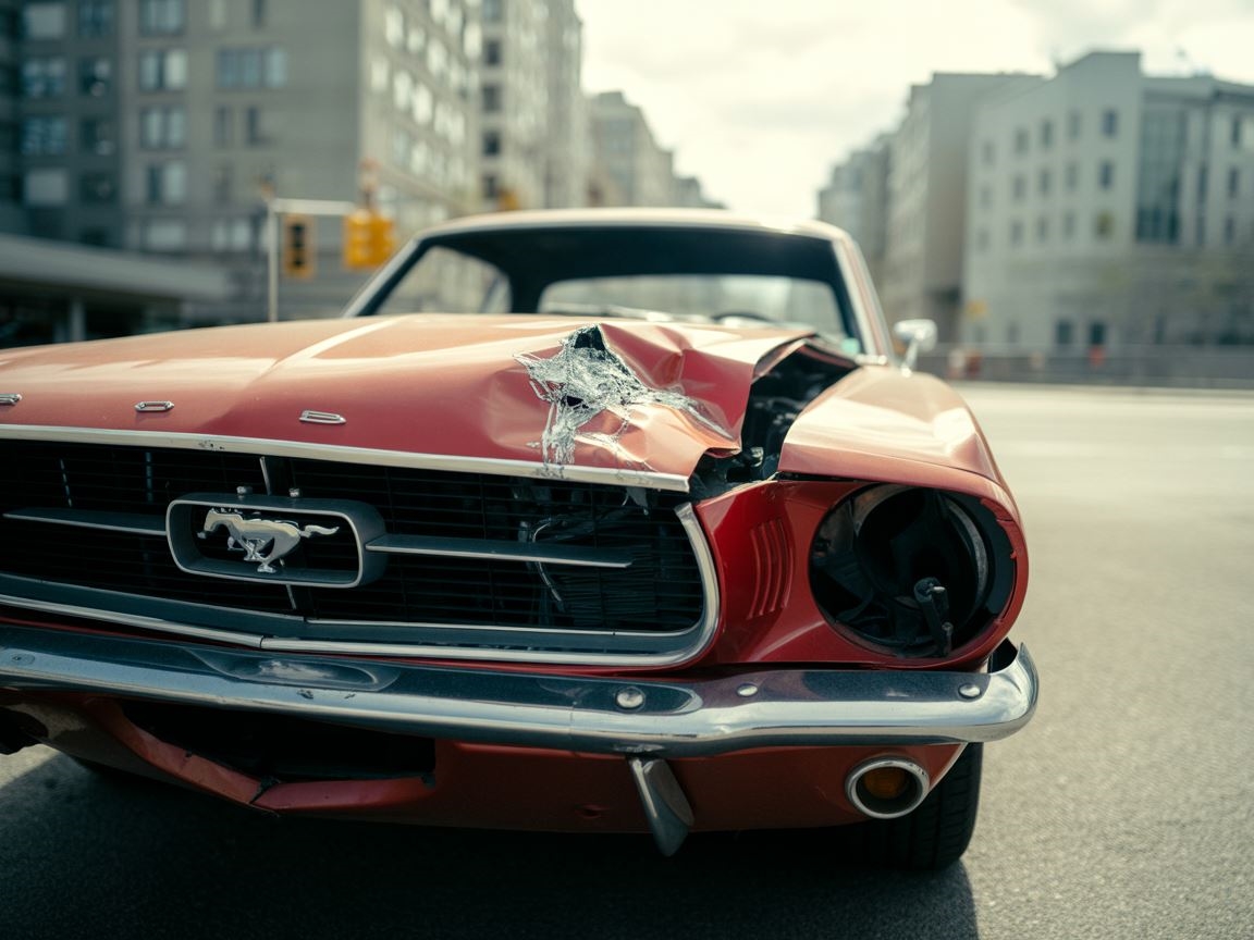 widoczne uszkodzenia pojazdu