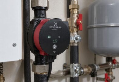 Pompa obiegowa Grundfos Alpha – do jakich instalacji sprawdzi się najlepiej? Pompa obiegowa Grundfos Alpha2 zamontowana w instalacji grzewczej