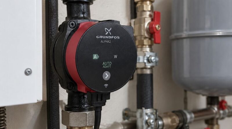 Pompa obiegowa Grundfos Alpha – do jakich instalacji sprawdzi się najlepiej? Pompa obiegowa Grundfos Alpha2 zamontowana w instalacji grzewczej